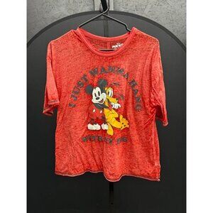 Mickey and Friends Red Burn Out T Shirt